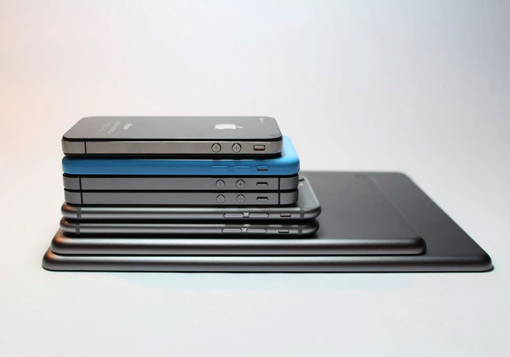 Pile of phones and tablets