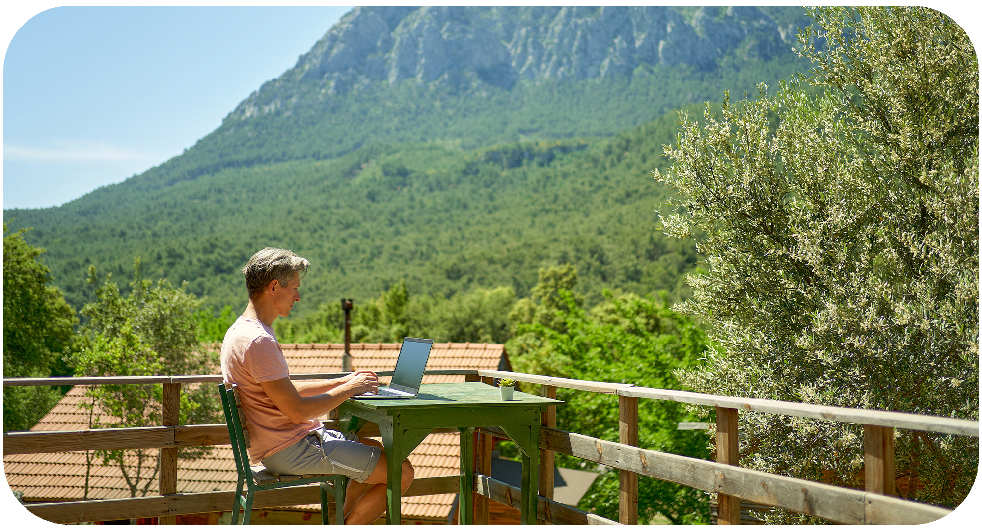 Working from the bottom of a mountain in in Croatia
