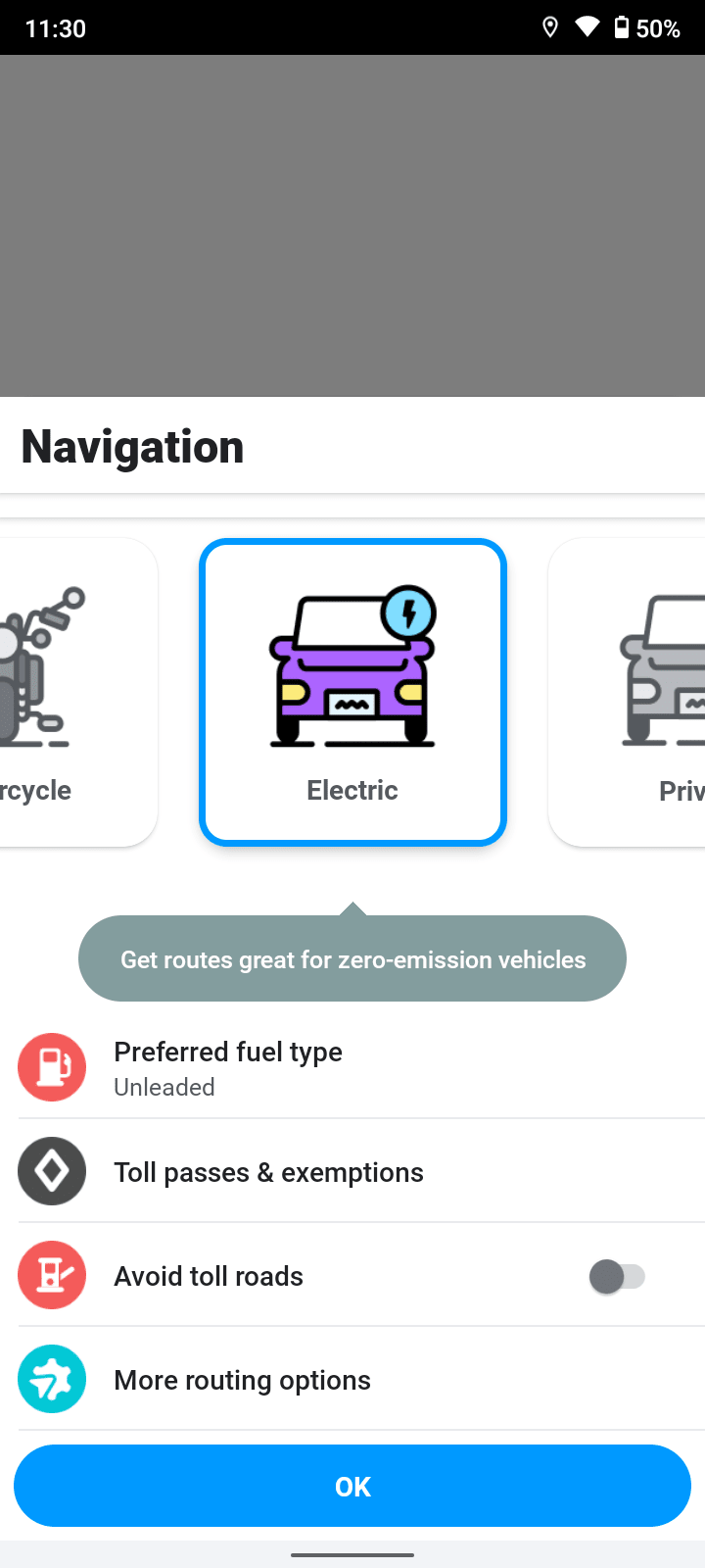 Waze navigate view