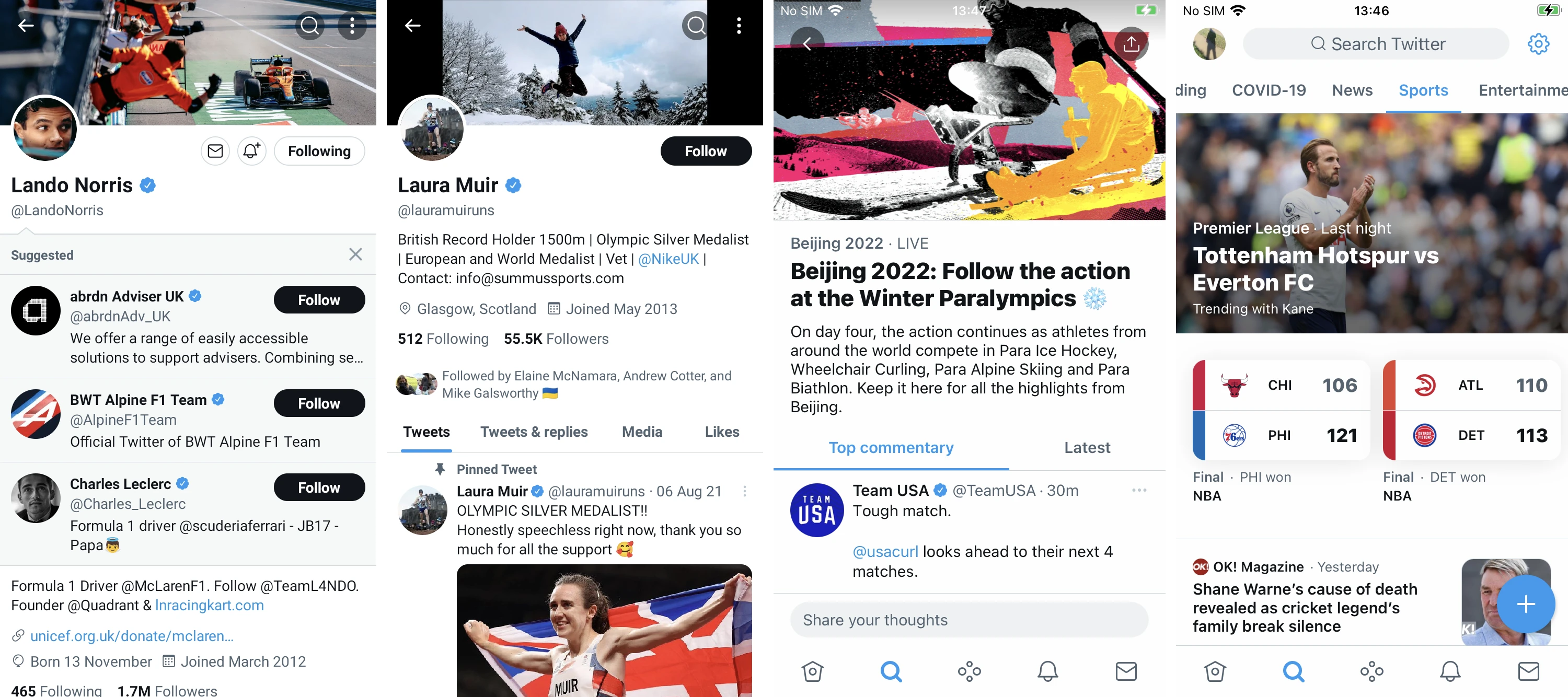 Twitter sports view