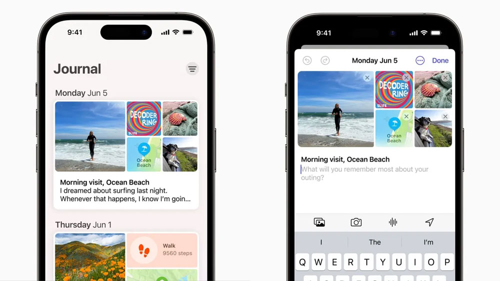 iOS 17 Journal app