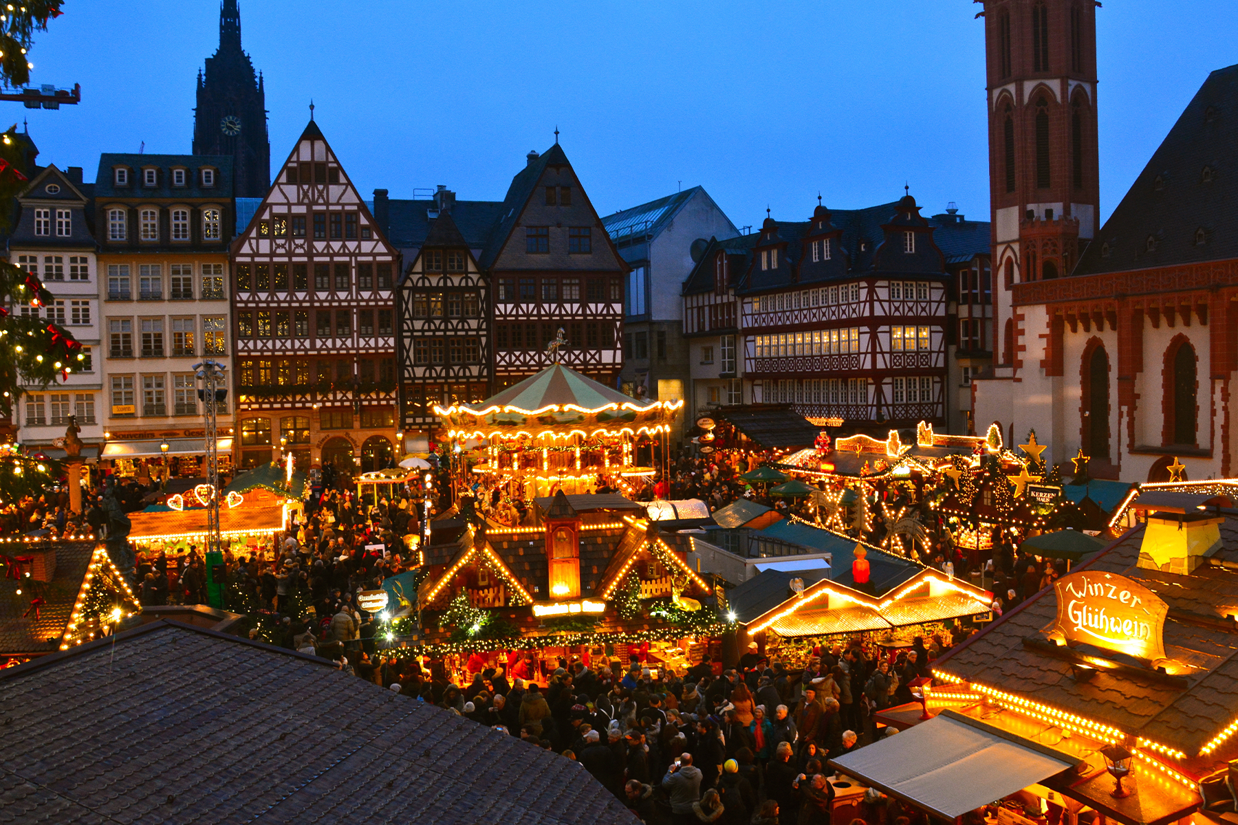 A German Christmas market in late November