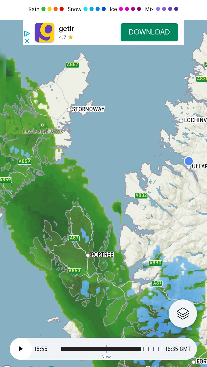 Google Weather detail view