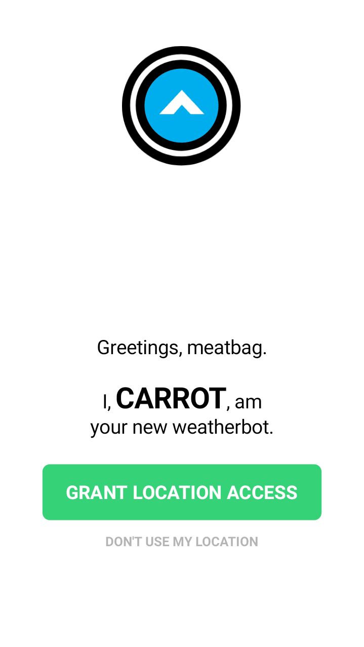 Carrot Weather personality view