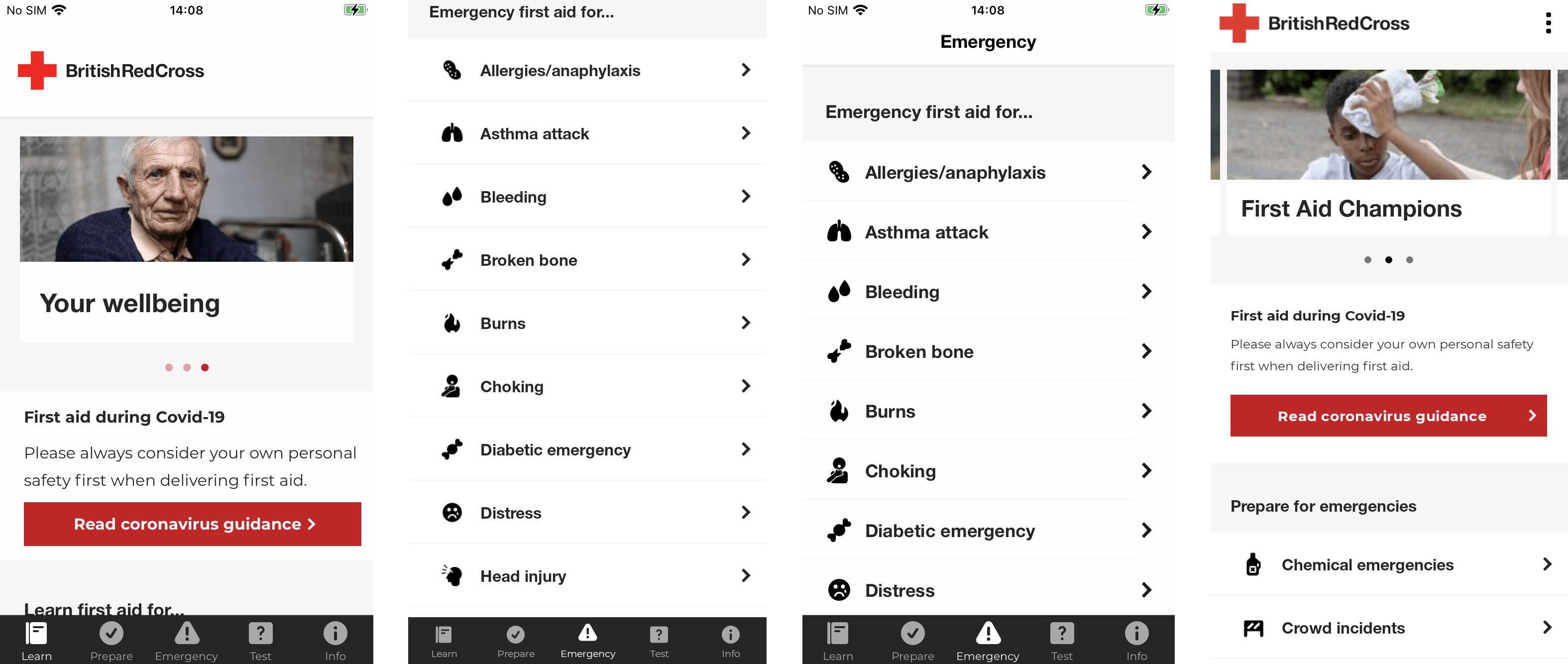 First Aid app view