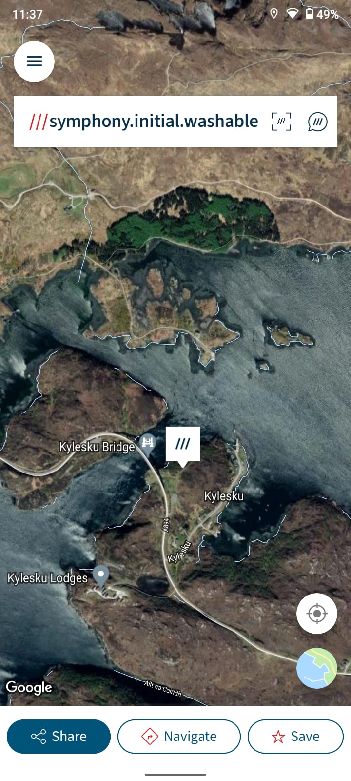 What3words satellite view