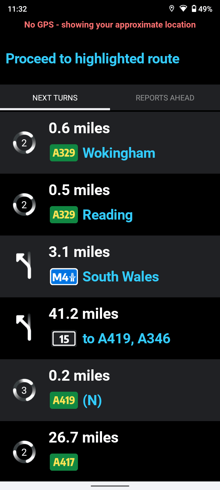 Waze route details view