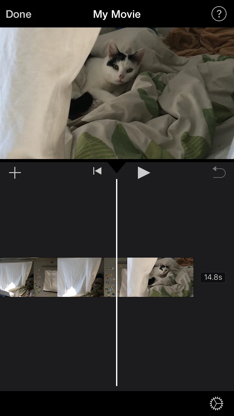 iMovie editing view