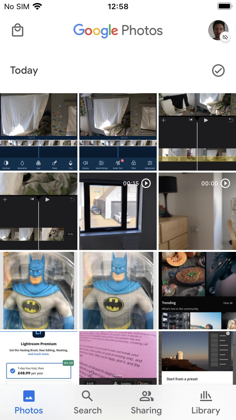 Google Photos iPhone view