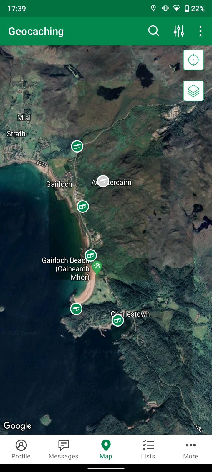 Geocaching map view