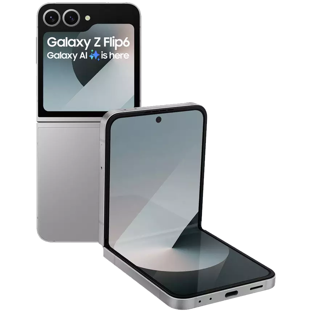 Samsung Galaxy Z Flip 6 silver shadow front